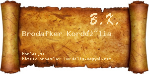 Brodafker Kordélia névjegykártya